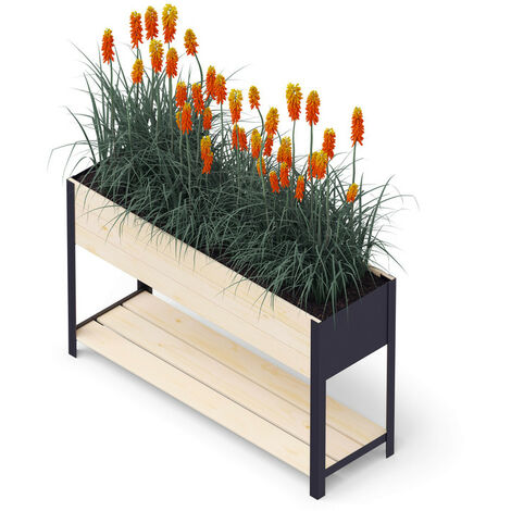 Upyard GardenBox Modern Hochbeet - Ergonomisches Holz-Hochbeet Für Terrasse & Garten 120x80x40cm