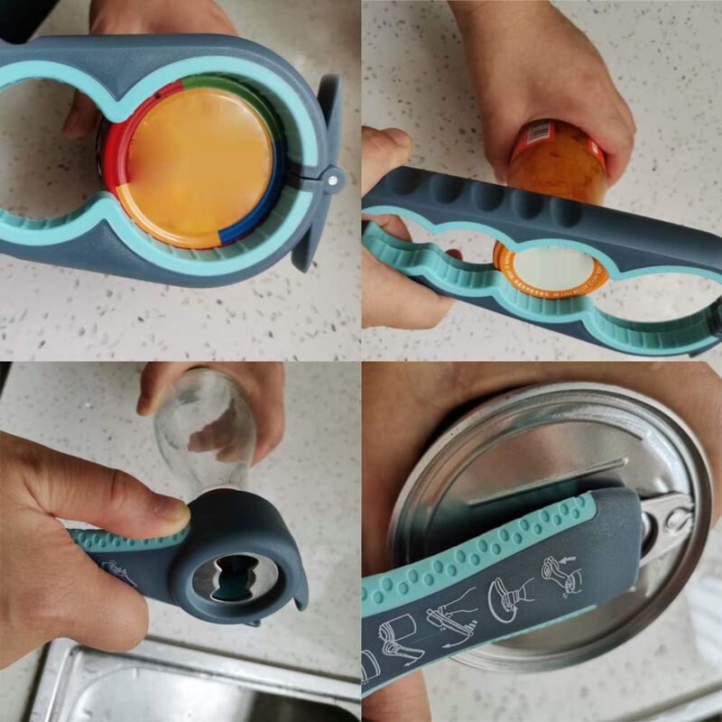 Ouvre-Boîte Multifonction Manuel - Pour Personnes Âgées, Arthrite - Ouvre Bocal Et Bouteille