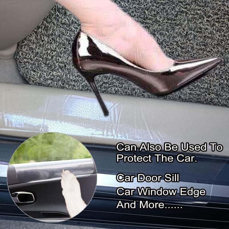 Sollbry Protection anti-rayures pour porte, protégez votre porte, vos meubles et vos murs avec une protection de porte transparente de qualité supérieure et résistante, grande protection de porte pour 3