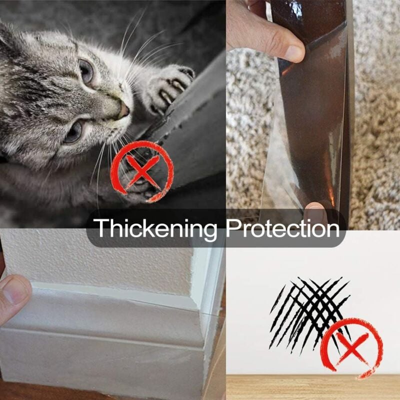 Sollbry Protection anti-rayures pour porte, protégez votre porte, vos meubles et vos murs avec une protection de porte transparente de qualité supérieure et résistante, grande protection de porte pour 4