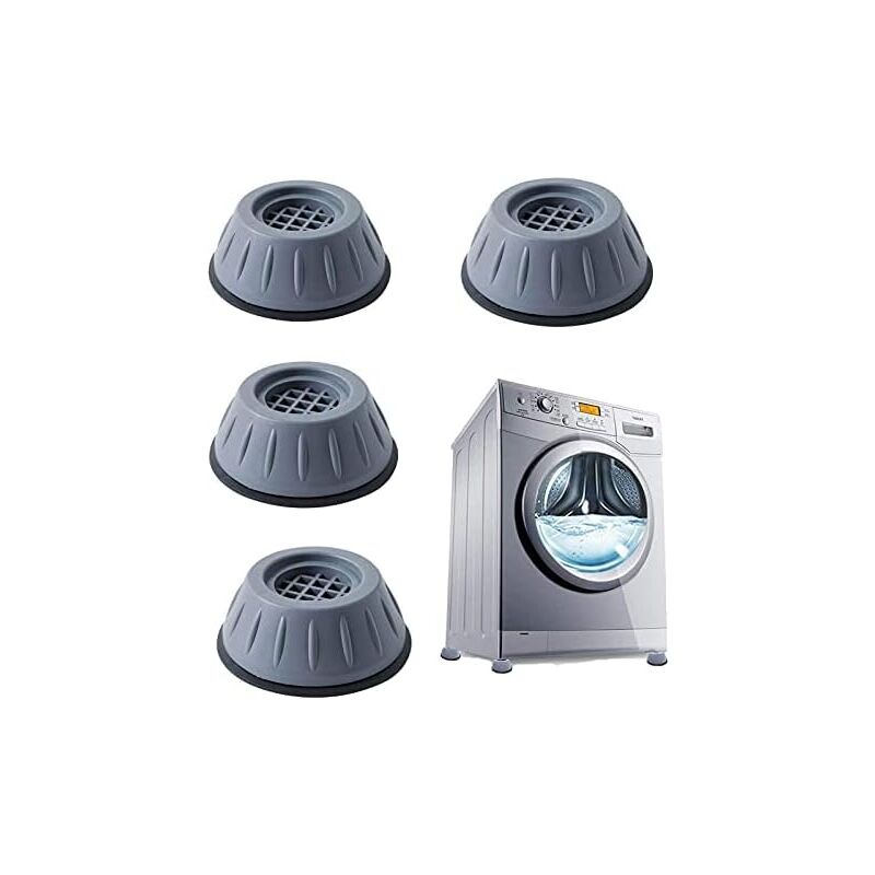 4 Pieds Anti-Vibration Pour Lave-Linge - Caoutchouc Résistant - Support 400kg - Réduction Bruit Et Vibrations