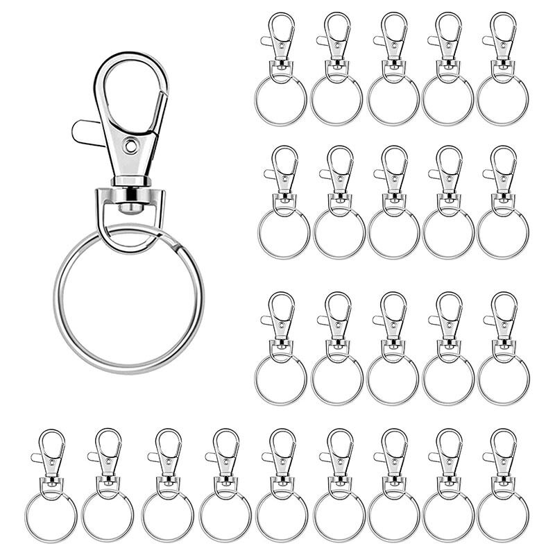 Lot De 30 Mousquetons Pivotants Inox Et Anneaux Porte-clés - Petits Fermoirs Robustes Pour Organisation Ou DIY - 4