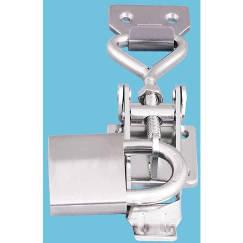 2 Loquets à Bascule Acier Inox - Réglable 60mm - Capacité 17KN - Pour Armoire, Caisse, Valise - Verrouillable