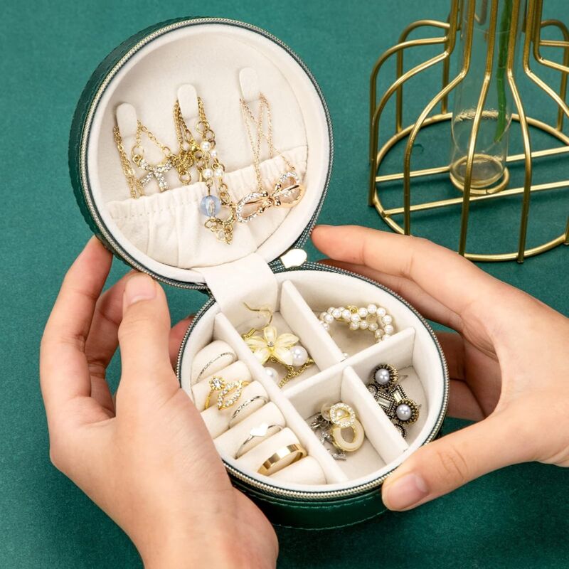 Boîte à Bijoux Voyage 3 Niveaux Avec Miroir - Rangement Organisé Pour Bagues, Boucles, Colliers - 4