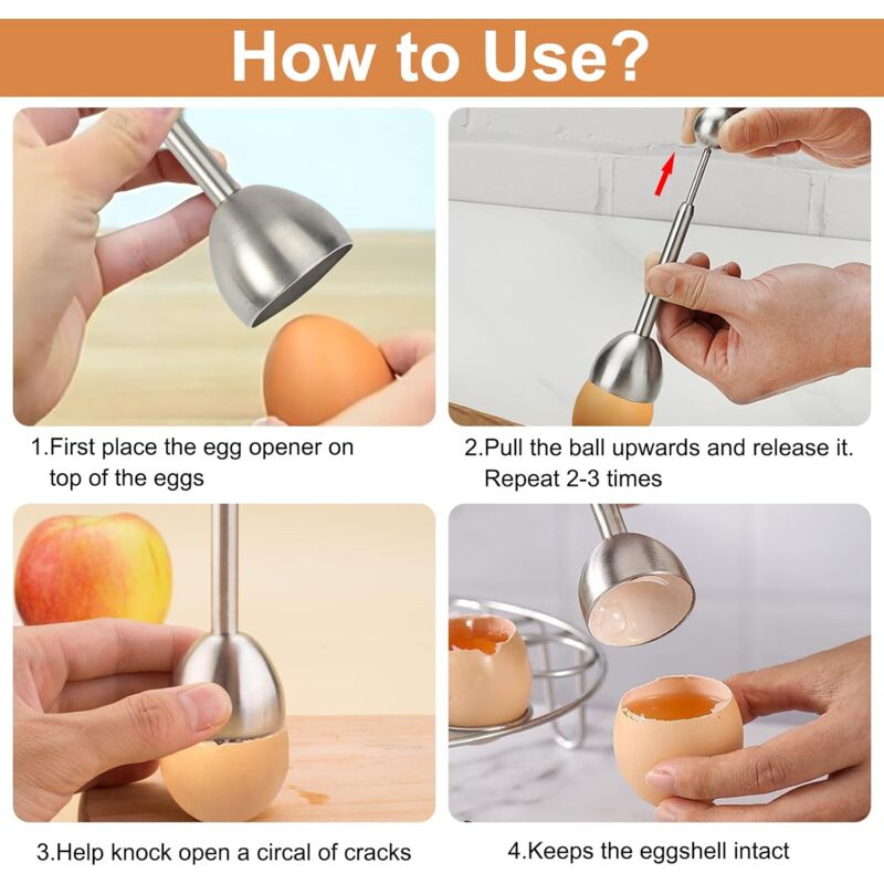 Outil éplucheur D'œuf Pour œufs Durs Et Crus, Ouvre-coquille D'œuf, Ouverture En Une Seconde