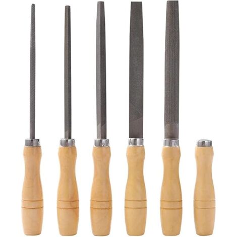 Lot De 6 Limes En Acier Carbone - 8 Pouces - Poignée Caoutchouc - Pour Métal, Bois Et Plastique - Libraton