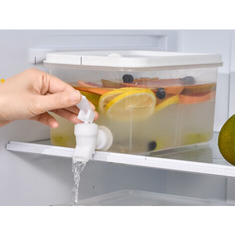 Distributeur Eau Frigo Distributeur De Boissons Avec Robinet - 3/5/10 Litres, Avec Filtre Et Indicateur De Date, Pour Réfrigérateur Et Fêtes Récipient Plastique 10 Litres Robinet