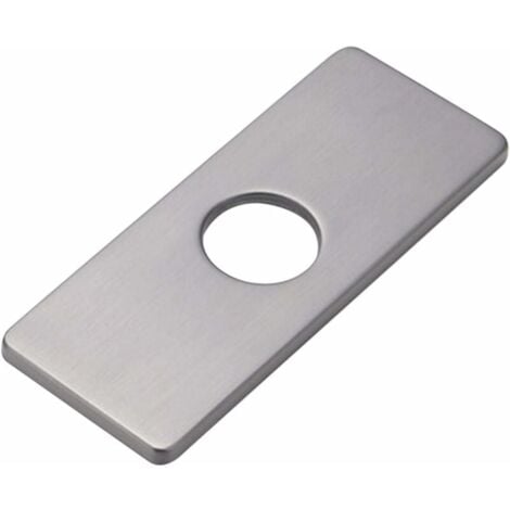 Sollbry Plaque de trou d'évier de cuisine pour lavabo de robinet de salle de bains, écusson de robinet en Nickel brossé (gris)