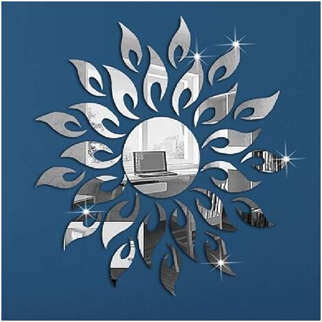 Lot De 6 Autocollants Muraux En Acrylique - 10 Cm - Miroir Mural Pour