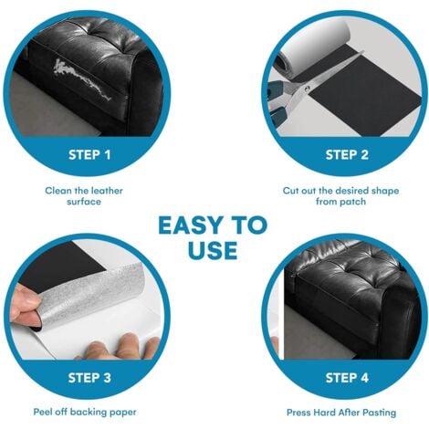 Sollbry Patch de réparation de cuir - Ruban de réparation de cuir - Patchs pour meubles - Restaurez vos meubles en toute simplicité - Patch de réparation de cuir auto-adhésif - Ruban de cuir pour cana