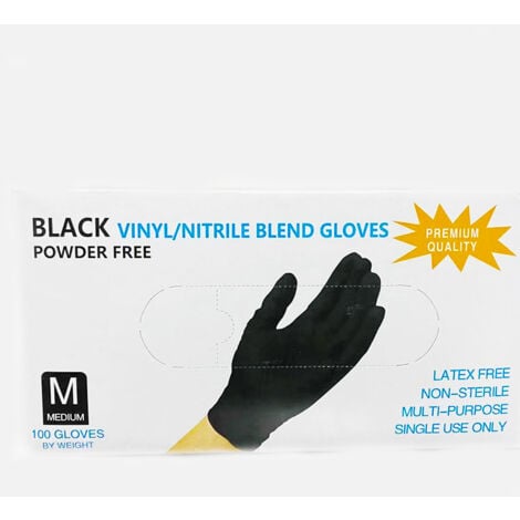 Sollbry Gants D Examen Jetables En Nitrile Gants En Nitrile Noirs Jetables Sans Latex Pour