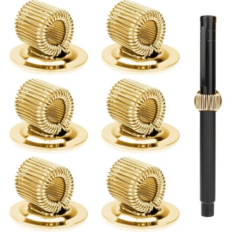 Lot De 6 Porte-stylos Autocollants En Métal - Avec Boucle à Ressort Réglable - Convient à Tous Les Marqueurs - Idéal Pour Réfrig - Beaux-Arts Et Loisirs Créatifs