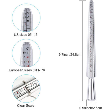 Baguier Calibre En Métal Mesure De Taille De Doigt Bague Anneau Outil