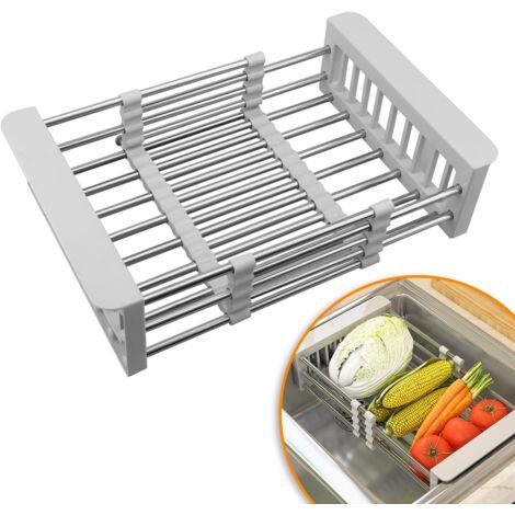 Séchoir à Vaisselle Extensible Urackify – Noir, Pour Comptoir De Cuisine