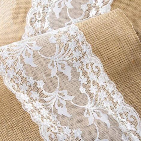 Nappe En Dentelle Vintage Yulakes - 30cm X 9m - Rose - Pour Décoration Mariage, Table, événement Romantique