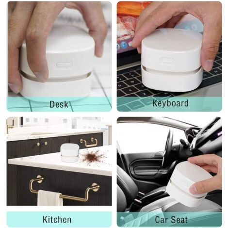 Mini Aspirateur De Bureau USB Rechargeable - Petit Balayeur Sans Fil Pour Miettes, Poussière Et Clavier
