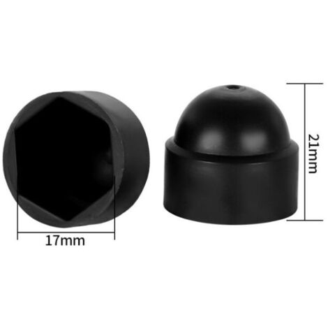 Sollbry Cache-écrous M10 pour clé de 17 Noir 100 pcs