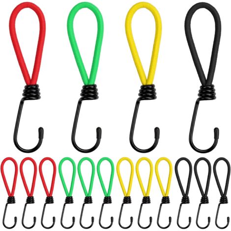 16 Pièces Tendeurs Elastique Avec Crochets,Tentes Crochet Tendeur,Crochet De Tente De Camping Sangle De Tendeur En Caoutchouc,pour Le Camping, Les Bâches, Les Auvents, Les Tentes--vert