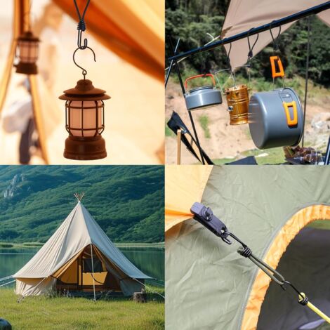 Akicderu Lot De 20 Tendeurs En Caoutchouc Avec Crochets, 15 Cm, Robustes Avec Crochets, Tendeurs En Caoutchouc Polyvalents Avec Crochets, Tendeurs De Bâche Pour Diverses Applications