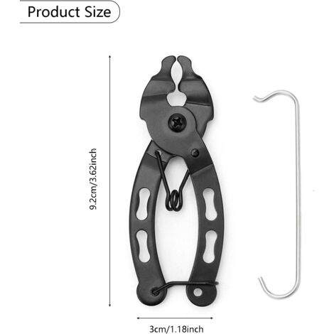 Mini Pince à Maillons De Chaîne De Vélo 2-en-1 - Compatible Chaînes 6 à 12 Vitesses, Acier Carbone, Portable