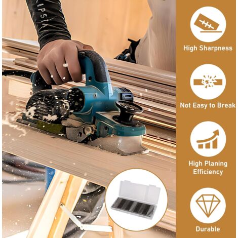 Sollbry 10 Pièces Lame Rabot Electrique, Lame Rabot 82mm, Compatibles avec Makita, Bosch