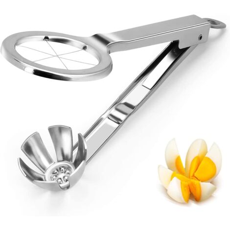 Lot De 3 Coupe-œufs En Inox + 1 Coquetier - Pour œufs Durs Ou Crus, Mécanisme à Ressort - 14 Cm, Facile à Nettoyer