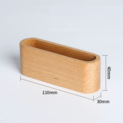 Porte-Cartes De Visite En Bois De Noyer - Design Élégant Avec Insertion Laiton - Bureau, Réception Et Expositions