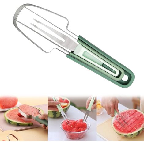 4 Fourchettes 3-en-1 KitchenCraft MasterClass - Acier Inoxydable - Fourchette/Cuillère/Couteau - Idéal Buffet