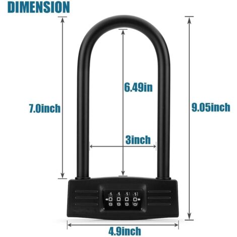 Câble antivol rétractable, combinaison à 4 chiffres, sûr et durable, câble antivol pour vélo avec câble rétractable de 75 cm | Leroy Merlin