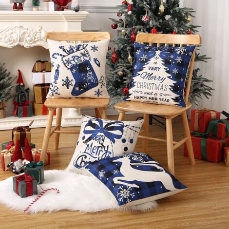 Lot De 2 Housses De Coussin Décoratives Pour Sapin De Noël - Pour