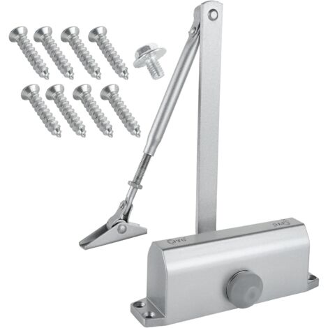 Lot De 2 Ferme-portes Commerciaux En Aluminium - 2 Vitesses Indépendantes, Pour Portes De 45 à 65 Kg