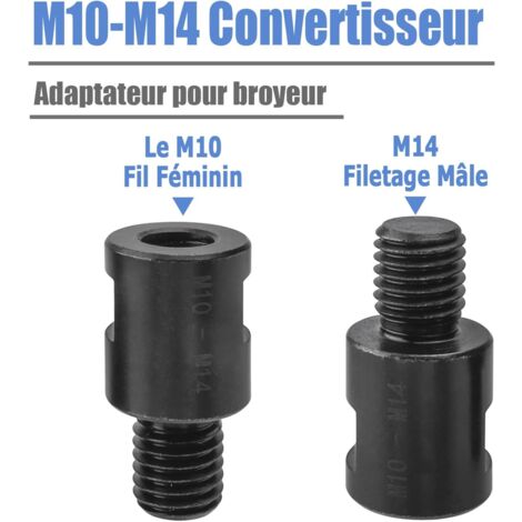 2 Pièces Adaptateur Filetage Laiton M14x1.5 Femelle Vers M16x1.5 Mâle - Interrupteur Ventilateur Puisard