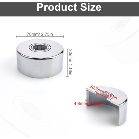 Sollbry 3 Pièces Rosace Robinet, Rosace Mitigeur Douche, 3 Tailles en 1, Cache Tuyau Radiateur Convient pour Diamètre de 20MM / 25MM / 33MM, Utilisé pour Décoration de Robinets