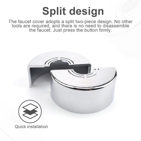 Sollbry 3 Pièces Rosace Robinet, Rosace Mitigeur Douche, 3 Tailles en 1, Cache Tuyau Radiateur Convient pour Diamètre de 20MM / 25MM / 33MM, Utilisé pour Décoration de Robinets