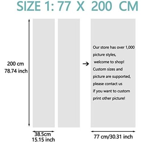 LuSeven Stickers Porte De Douche Arbres Blancs Artistiques 77x200cm(30.31 Inches X 78.74 Inches