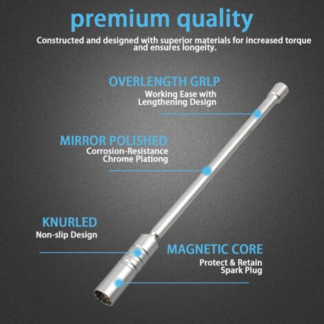 2 Clés à Bougie Rotatives Magnétiques 14mm & 16mm – Outil 360° Pour Démontage Auto Facile