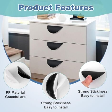 Lot De 8 Poignées De Porte Autocollantes En Plastique Pour Portes Et Fenetres Armoires Tiroirs~p119643757