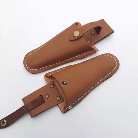 Étui Couteau En Cuir Véritable Avec Clip Ceinture - Pour Couteau Droit - Noir - Neuf