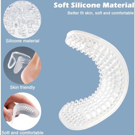 6 Paires Coussinets Talon Silicone - Protège Talon Chaussures Trop Grandes - Semelles Adhésives Transparentes