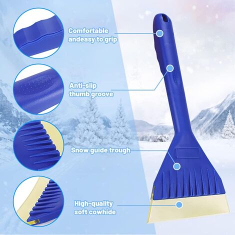 2 Pièces Grattoir Pare-Brise Voiture Ergonomique Avec Poignée Douce