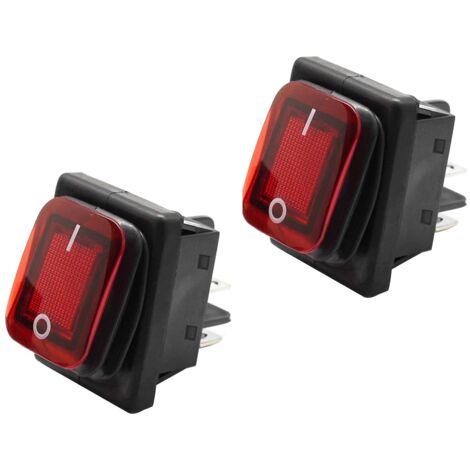 5 Interrupteurs à Bascule LED 20A 12V SPST ON/OFF Couleurs Bleu Rouge Vert Jaune Blanc - Voiture Moto Bateau