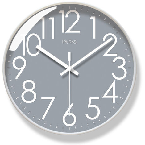 VINILITE Horloge Murale Radio-Pilotée 30 Cm - Design Moderne Gros Chiffres - Précision Atomique Pour Salon, Cuisine, Bureau, Chambre
