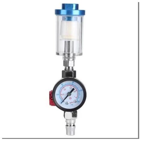 Filtre Régulateur D'air 1/4'' BSP Pour Compresseur - Avec Jauge Et Piège à Eau/huile