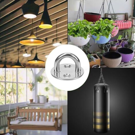 Mfqire 4 Pièces Platine Oeillet Inox 304 40x35mm,Crochet