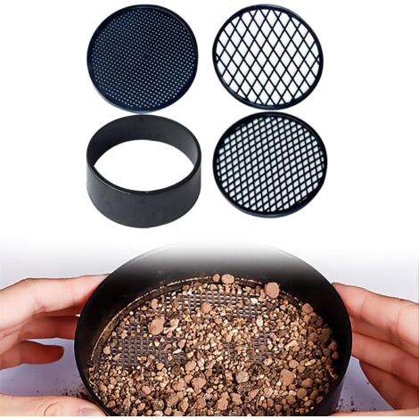 Lot De 2 Tamis à Compost Ronds - Pour Tamiser Terre, Sable, Gravier - Noir Et Vert - Pratique Jardinage