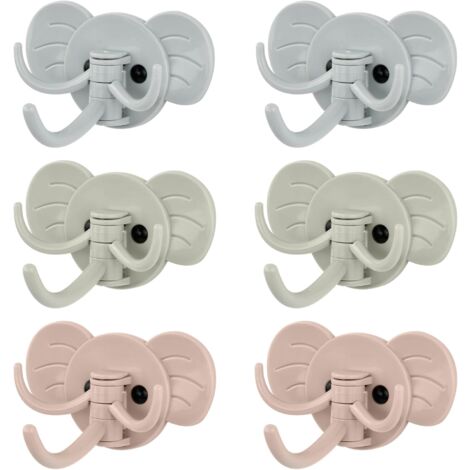 6 Crochets Adhésifs Neikafan - Porte-Manteau Mural Bois Sans Perçage Pour Entrée, Salle De Bain, Chambre