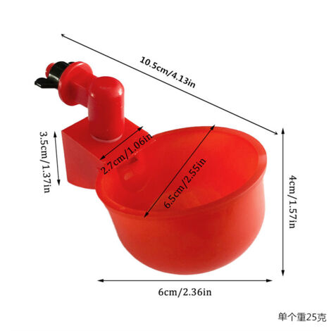 10 Gobelets à Eau Auto-remplissants Pour Poules Et Petits Animaux - Abreuvoir Automatique Réglable, Facile à Nettoyer - 4