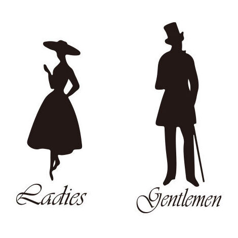 Autocollant Pour Porte De Toilettes Ou Salle De Bain - Sticker Décoratif Ou Indicateur - Neuf En Plastique