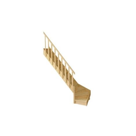 Escalier Quart Tournant Bas Réversible En Sapin  Woodup