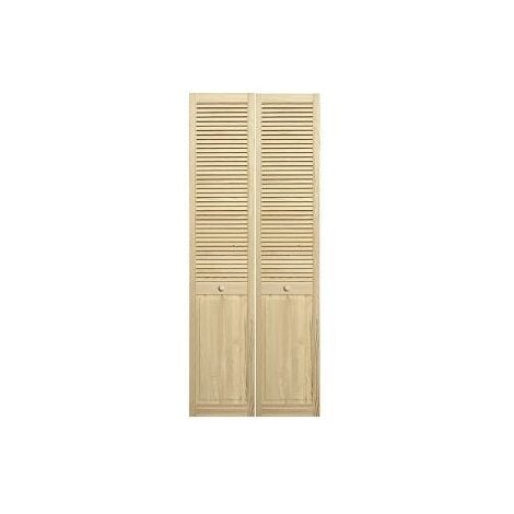 Portes De Placard Demi-persiennées Pliantes 71 Cm